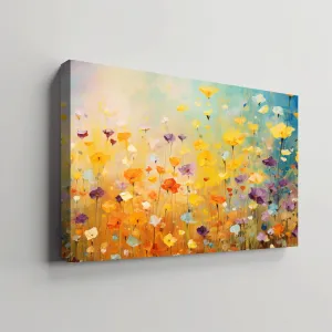 Wildflowers on Canvas, Colorful Wildflower Field Art Print 03, Minimalist Flower Wall Art, Abstract Wall Art, Watercolor flowers, Floral Print, Classic, Rustic Farmhouse, Wildflower Home Decor, Flower Painting Canvas, Floral Wall Art