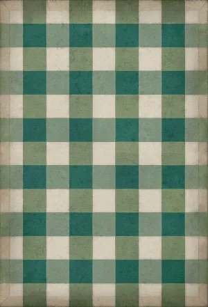 Williamsburg "Gingham Canvas- Green" Floorcloth - Spicher & Co.