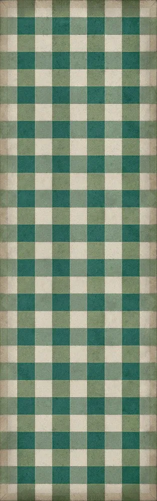 Williamsburg "Gingham Canvas- Green" Floorcloth - Spicher & Co.