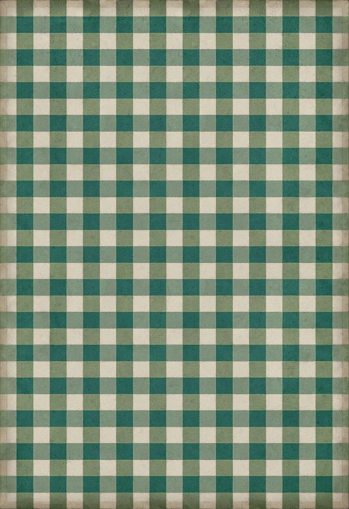 Williamsburg "Gingham Canvas- Green" Floorcloth - Spicher & Co.
