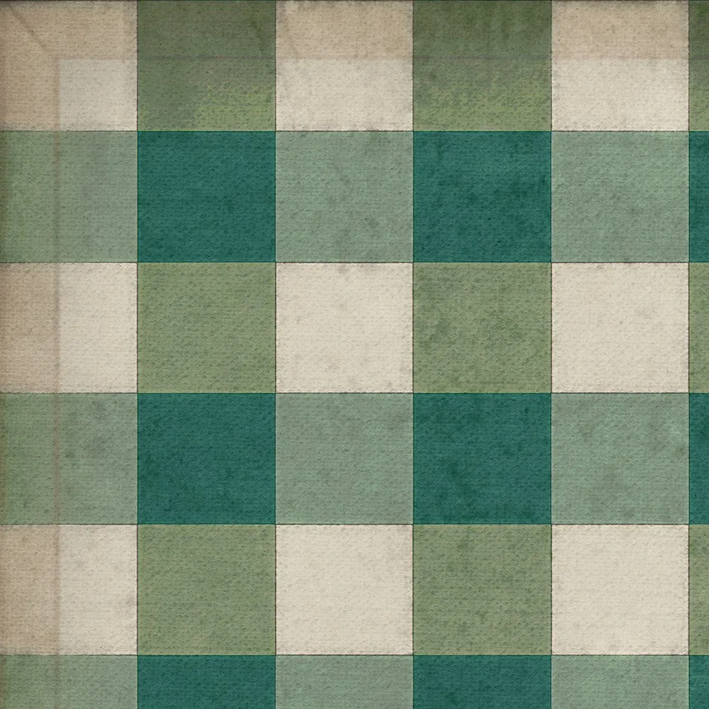 Williamsburg "Gingham Canvas- Green" Floorcloth - Spicher & Co.