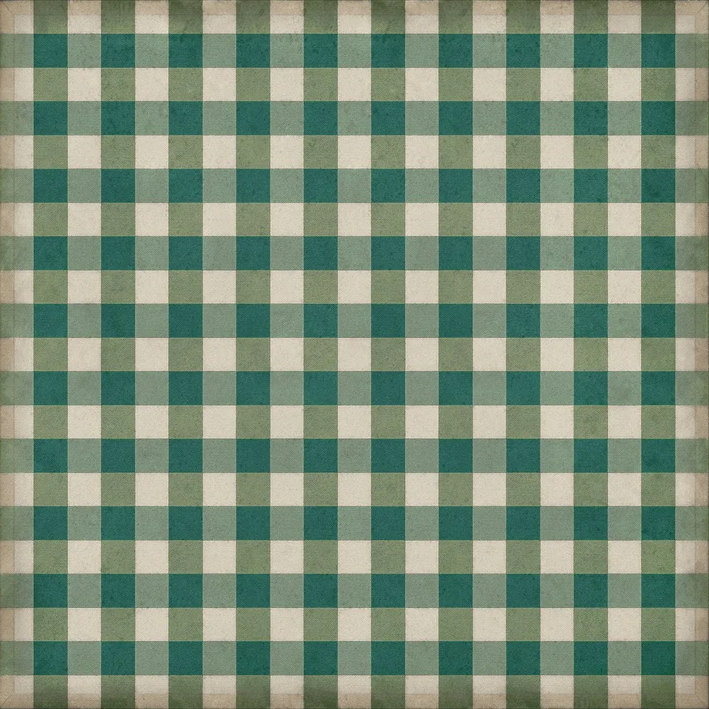 Williamsburg "Gingham Canvas- Green" Floorcloth - Spicher & Co.