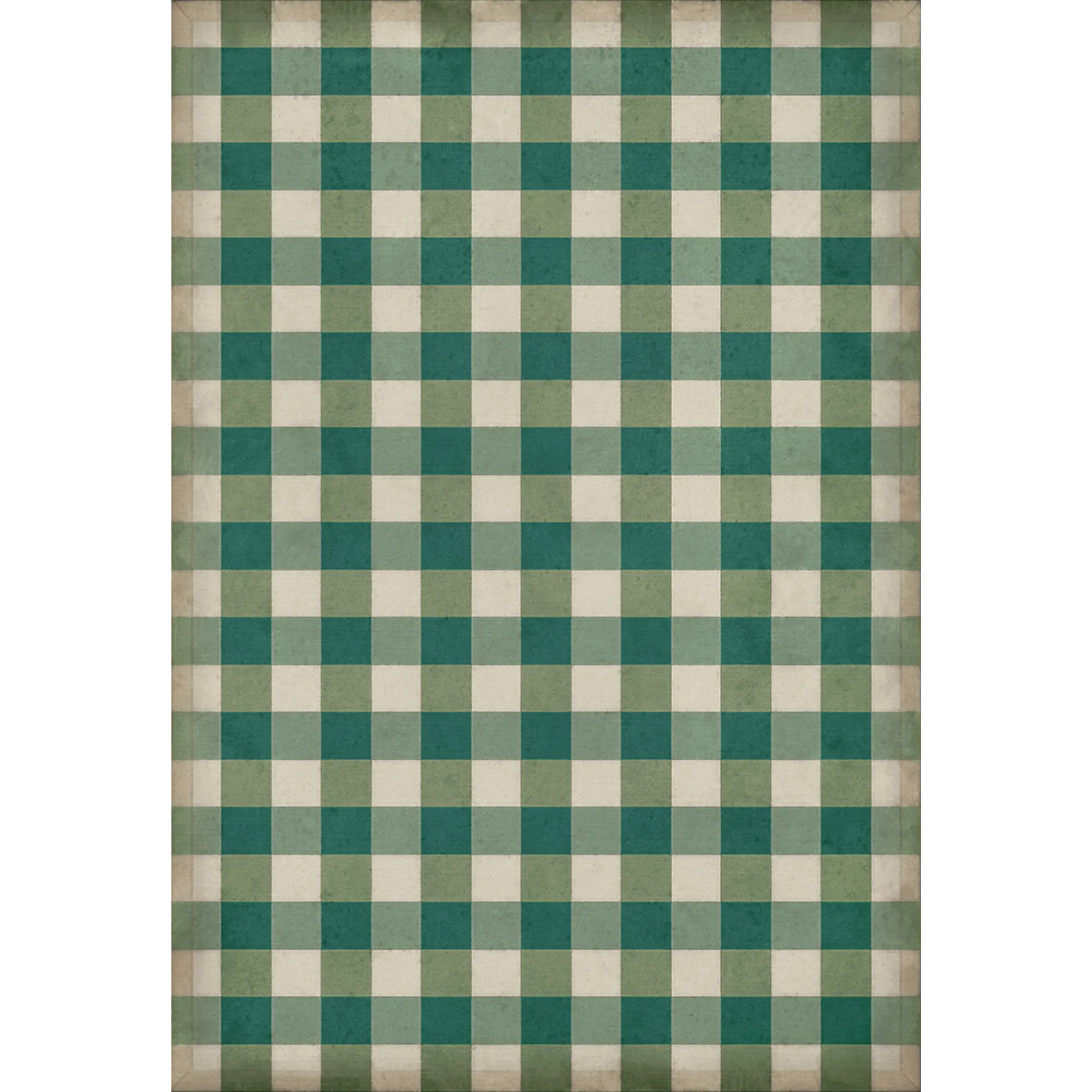 Williamsburg "Gingham Canvas- Green" Floorcloth - Spicher & Co.