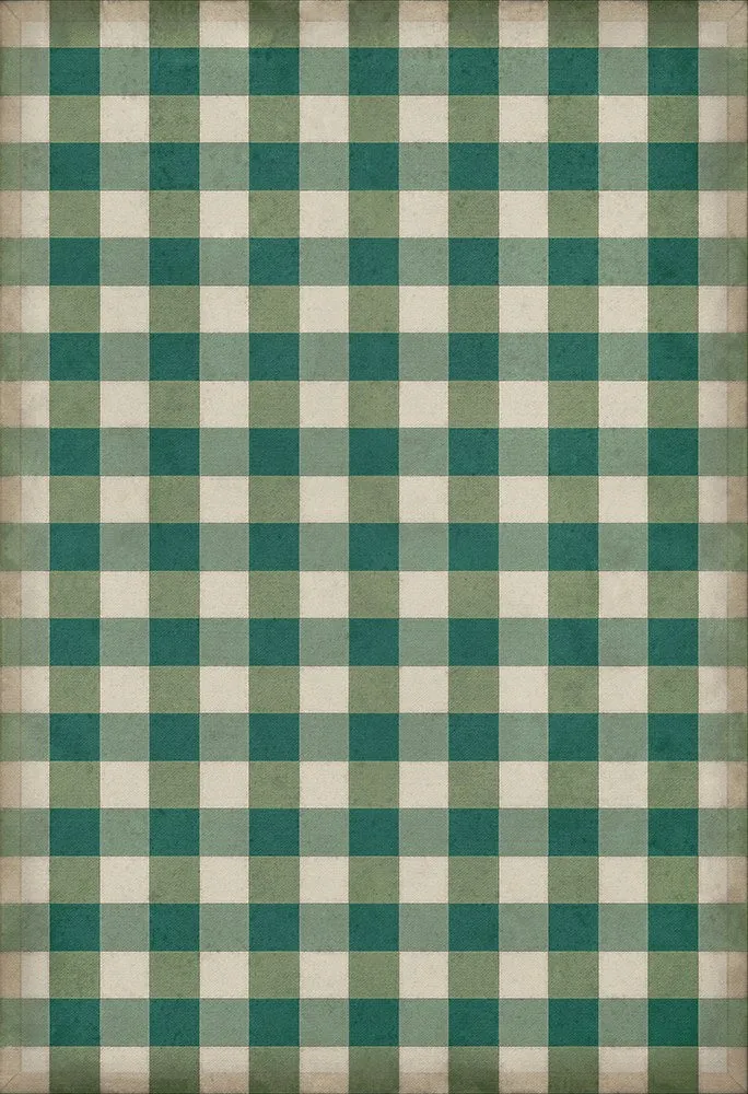 Williamsburg "Gingham Canvas- Green" Floorcloth - Spicher & Co.