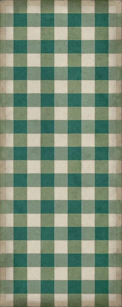 Williamsburg "Gingham Canvas- Green" Floorcloth - Spicher & Co.
