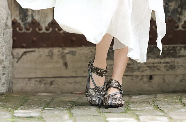 Women Flats Embellished Flower Ballet Flats Genuine Leather Ankle Strap Women Slip On Handmade Women Shoe