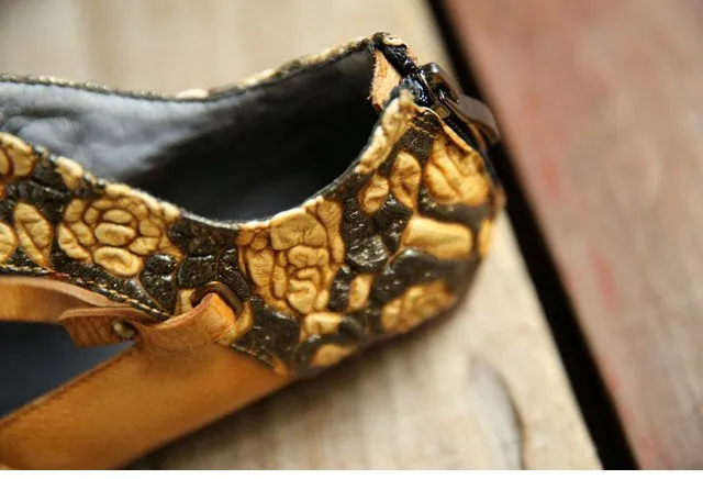 Women Flats Embellished Flower Ballet Flats Genuine Leather Ankle Strap Women Slip On Handmade Women Shoe
