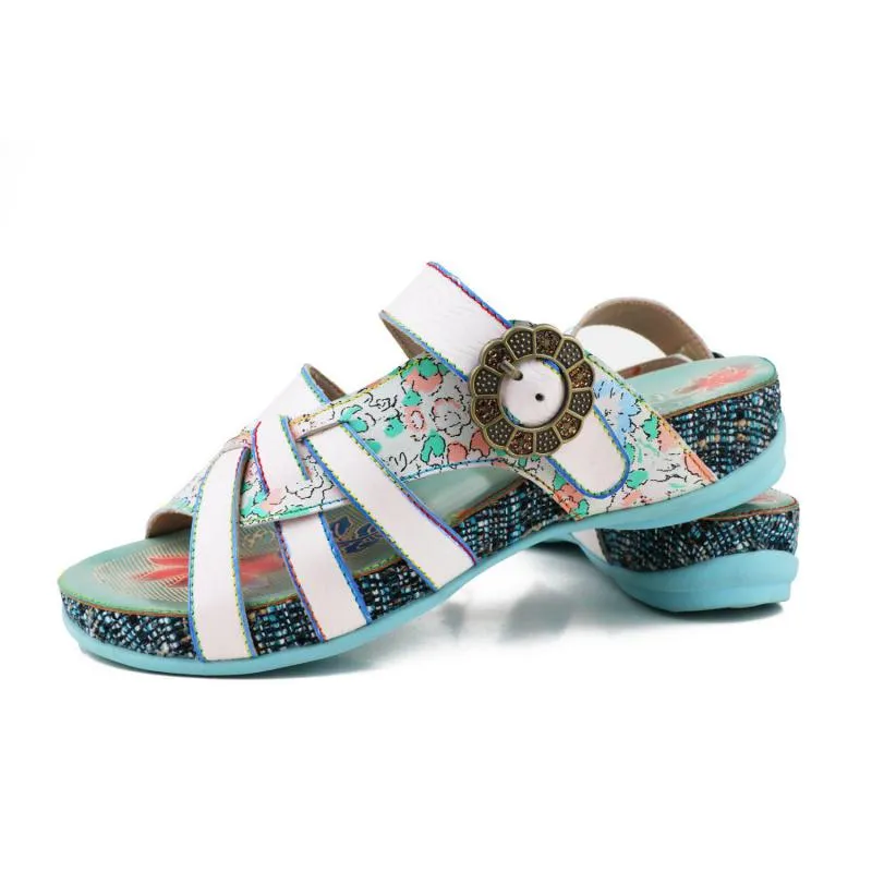 Women Genuine Leather Handmade Outside Slippers