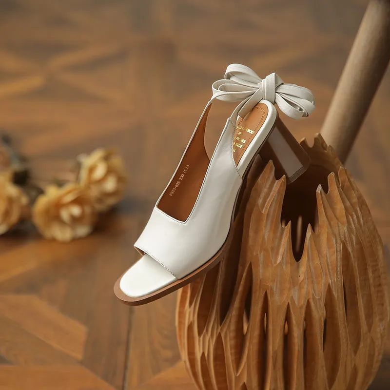 Women Sandals Back Strap Cow Leather Shoes