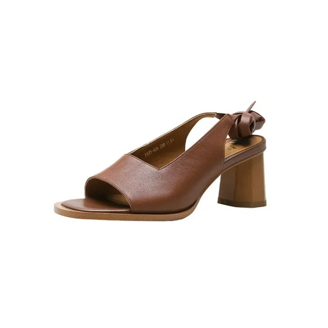 Women Sandals Back Strap Cow Leather Shoes