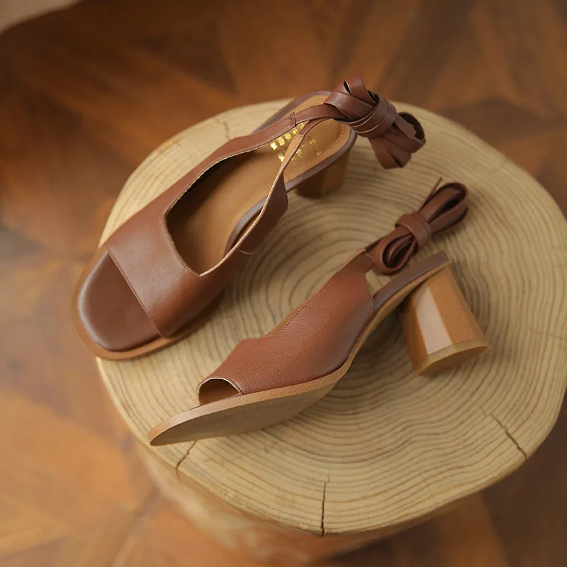 Women Sandals Back Strap Cow Leather Shoes