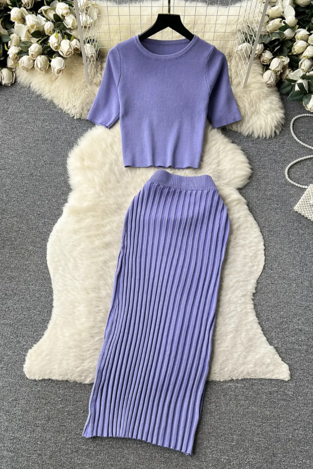 Womens Effortless Chic Knit 2 Piece Set