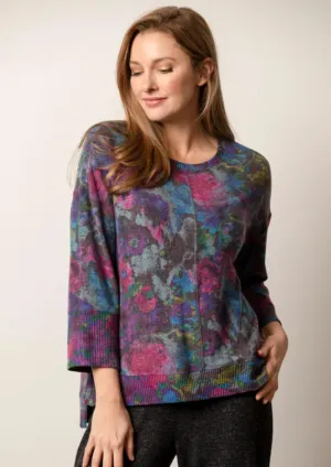 Women's Habitat | Soft Fleece Boxy Crew Sweater | Amethyst Floral