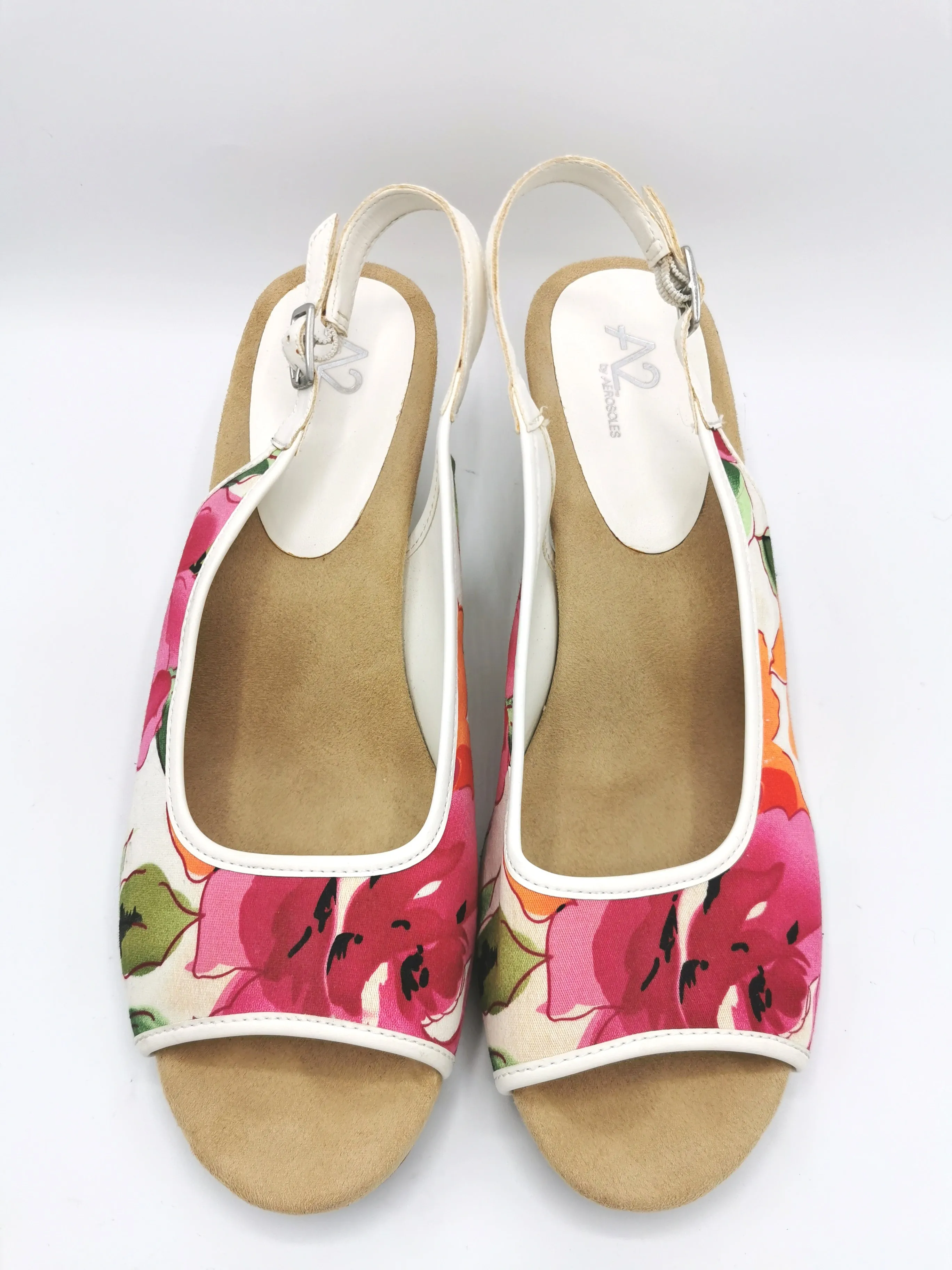 WOMENS SIZE 11 - A2 By Areosoles, Wedge Floral Sandals VGUC B26