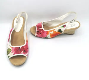 WOMENS SIZE 11 - A2 By Areosoles, Wedge Floral Sandals VGUC B26