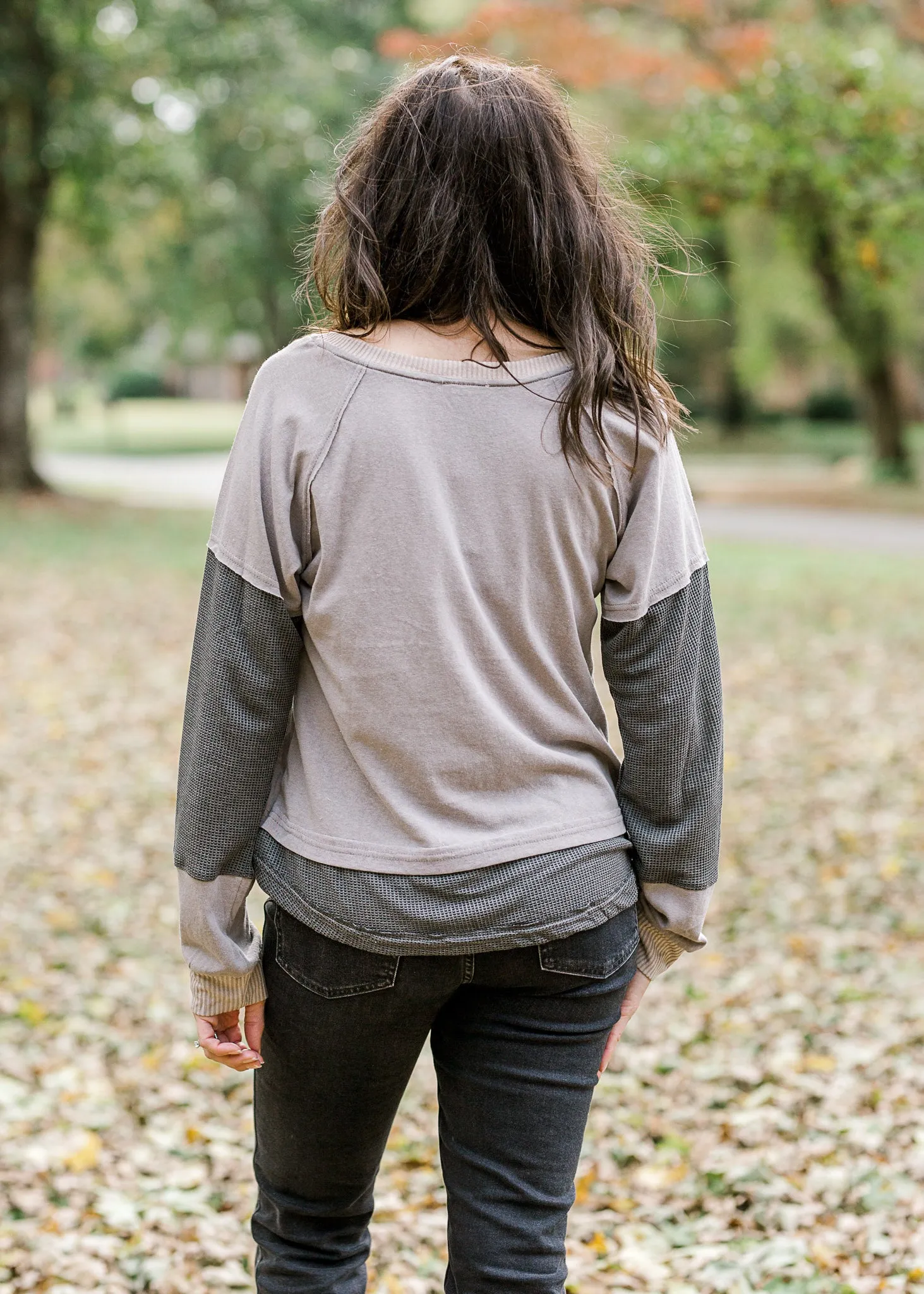 X Warm Ash Two Tone Top